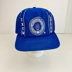 Vtg Blue IBEW LU320 International Brotherhood Electrical Worker Snapback Hat Cap